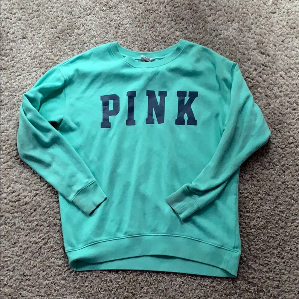 Pink Victoria's Secret Teal Sweatshirt